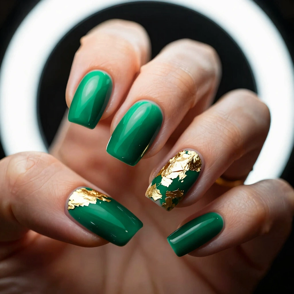 3. Emerald Green with Gold Foil Accent