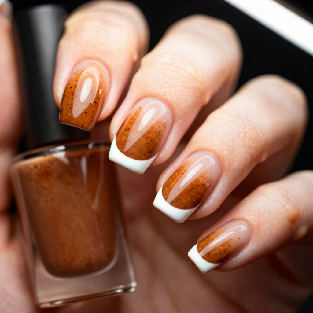 13. Cinnamon Spice with Micro French Tip