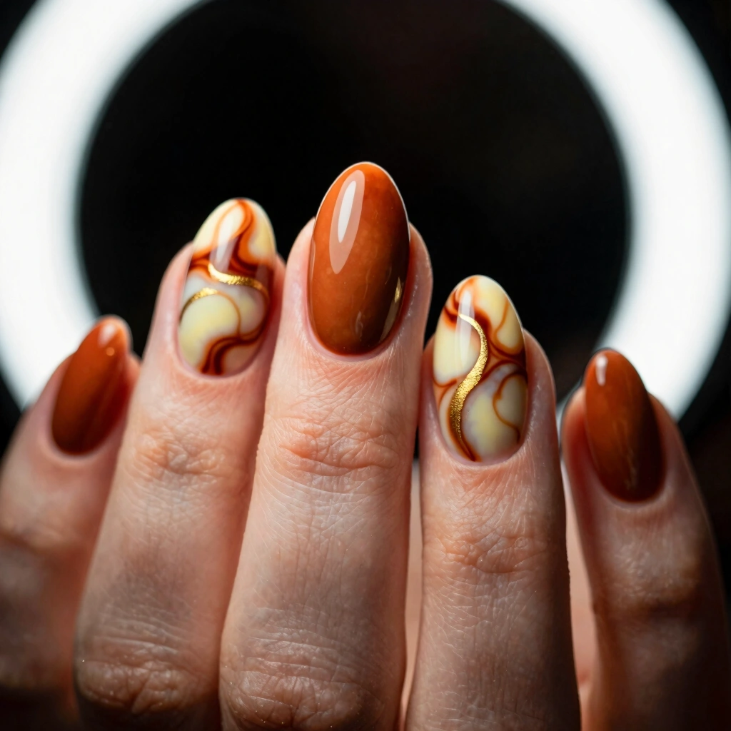 15. Burnt Sienna with Marble Accent