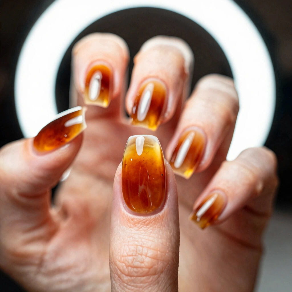 20. Amber Glass Nails ("Jelly" Finish)
