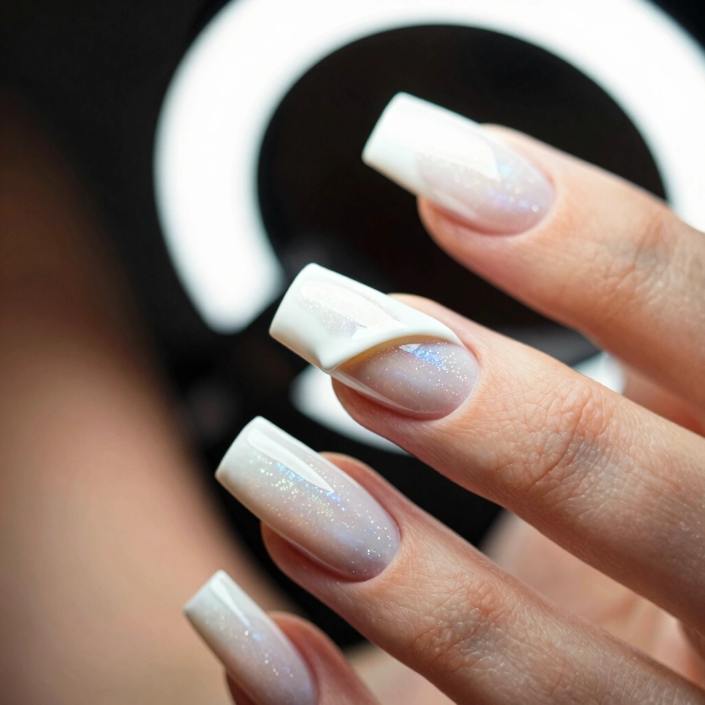 3. Milky "Glazed" White Nails