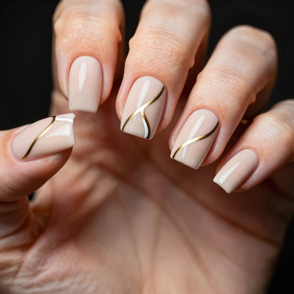 9. Minimalist Line Art Nails