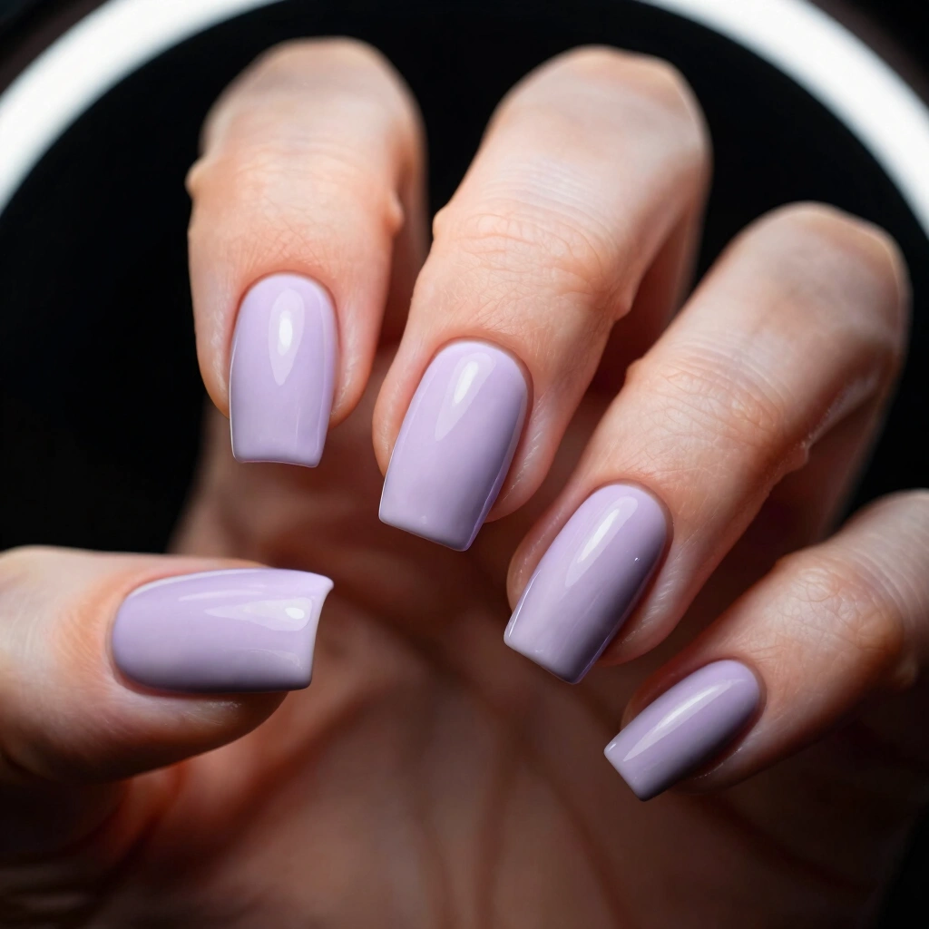 17. Soft Grey-Lilac Nails for Winter Weddings