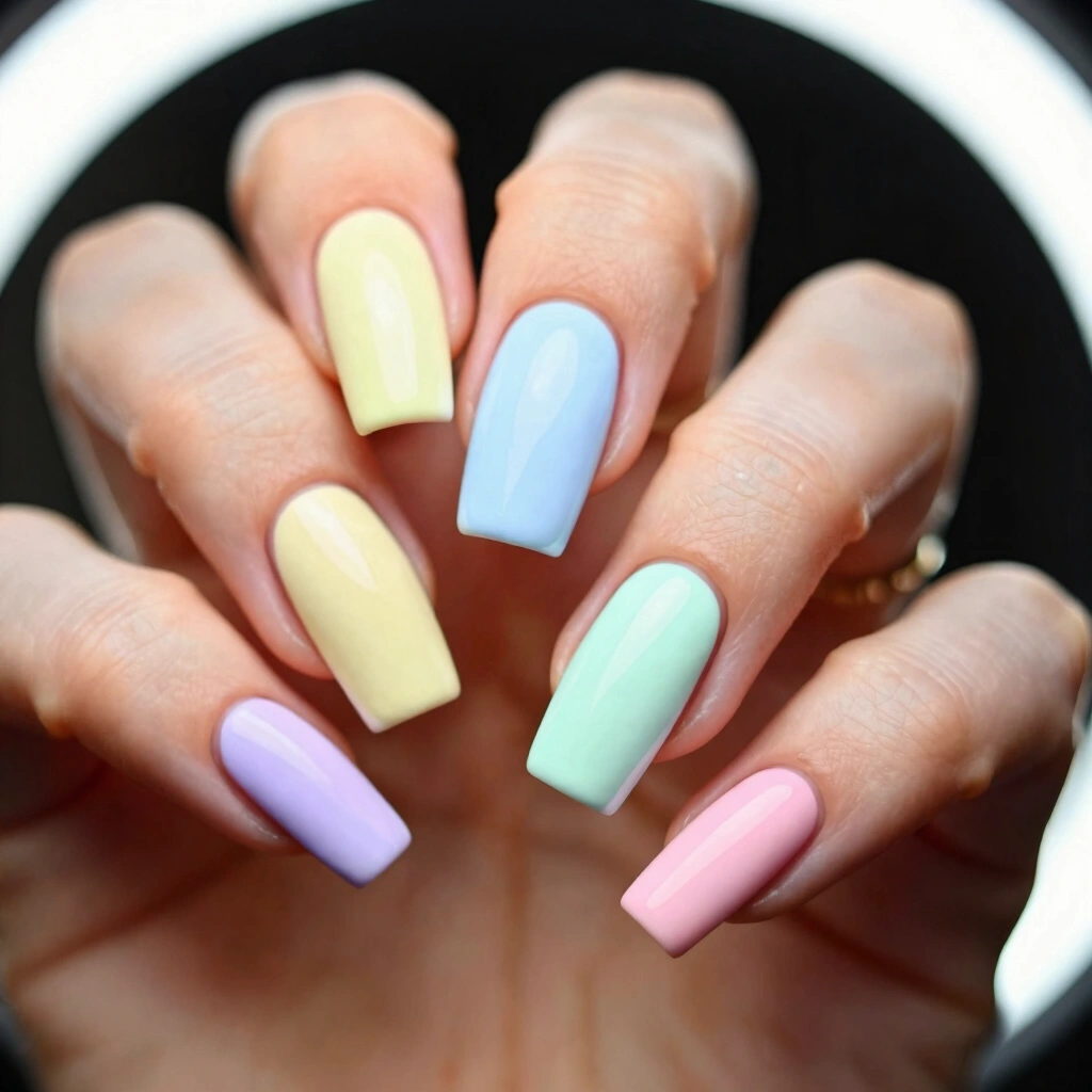 22. Pastel Mismatched Nails