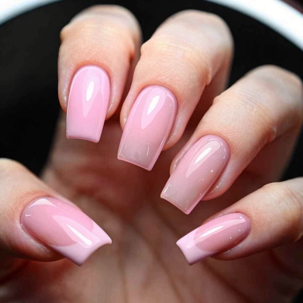 7. Soft Pink Glass Nails
