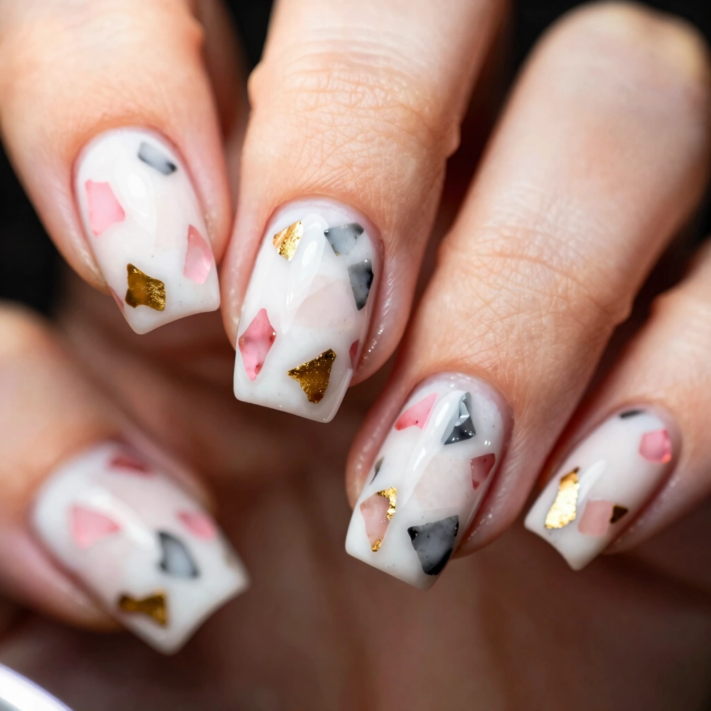 20. Terrazzo Fleck Nails