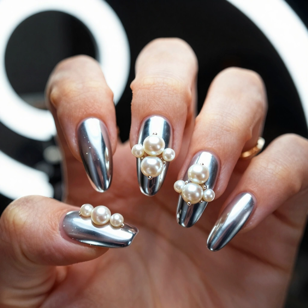 13. Chrome with Pearl Embellishments