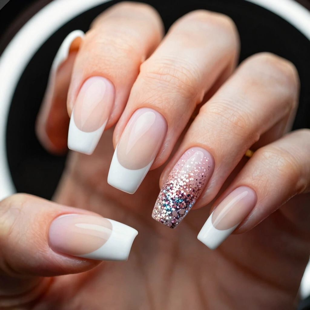 9. Glitter French Ombre