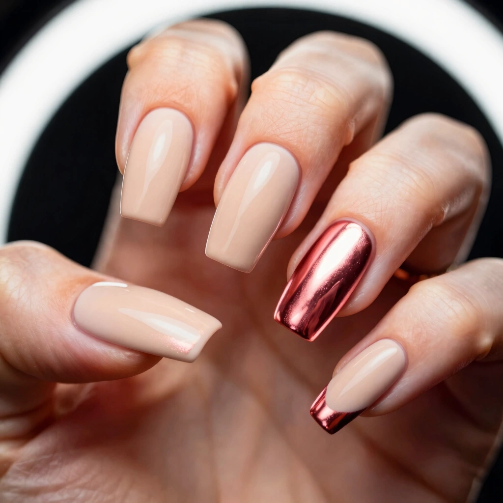 17. Two-Tone Nude and Rose Gold