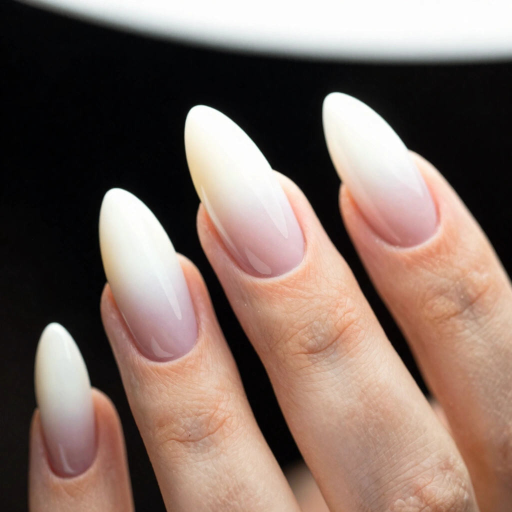 3. Milky White Ombre Fade