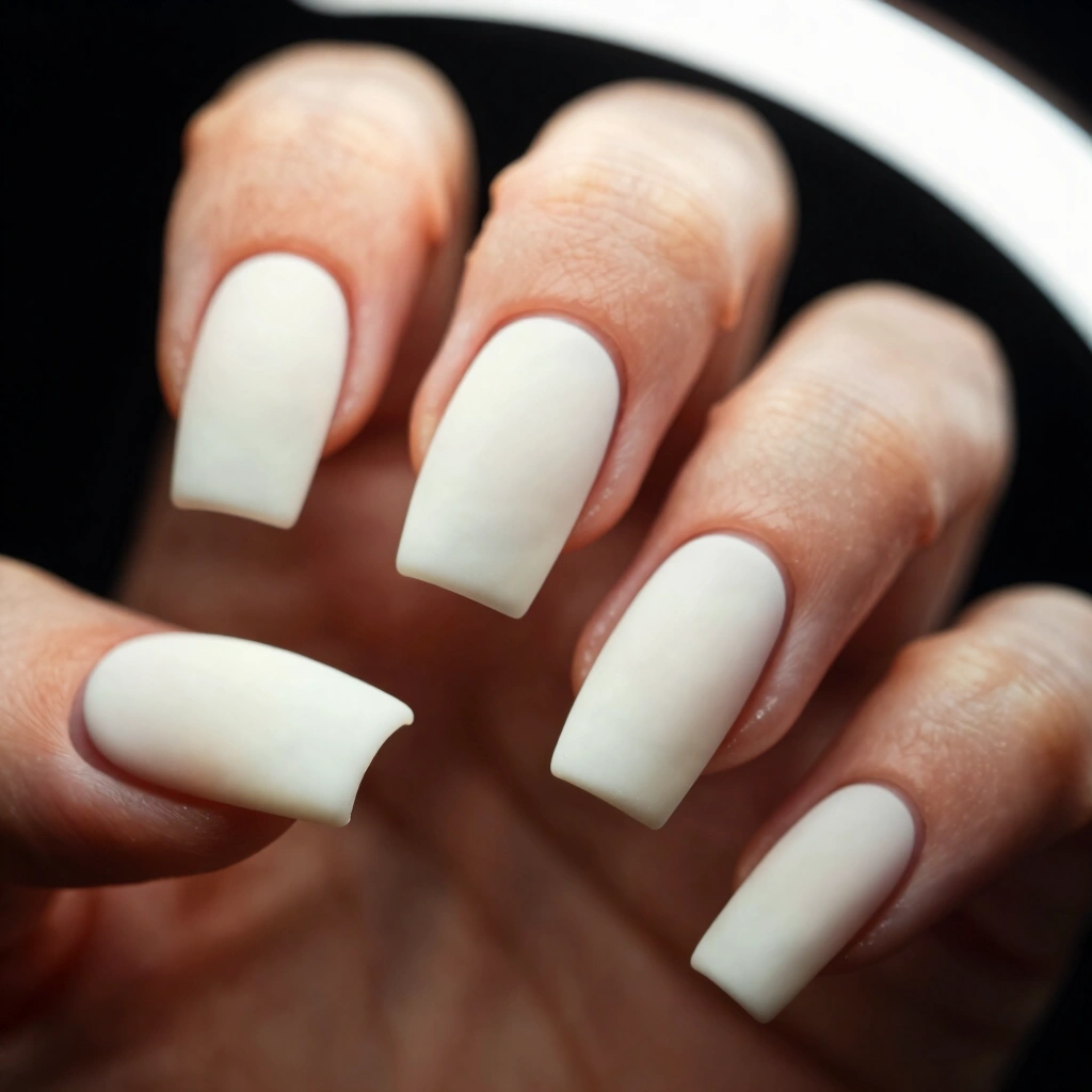 4. Milky White Matte Nails