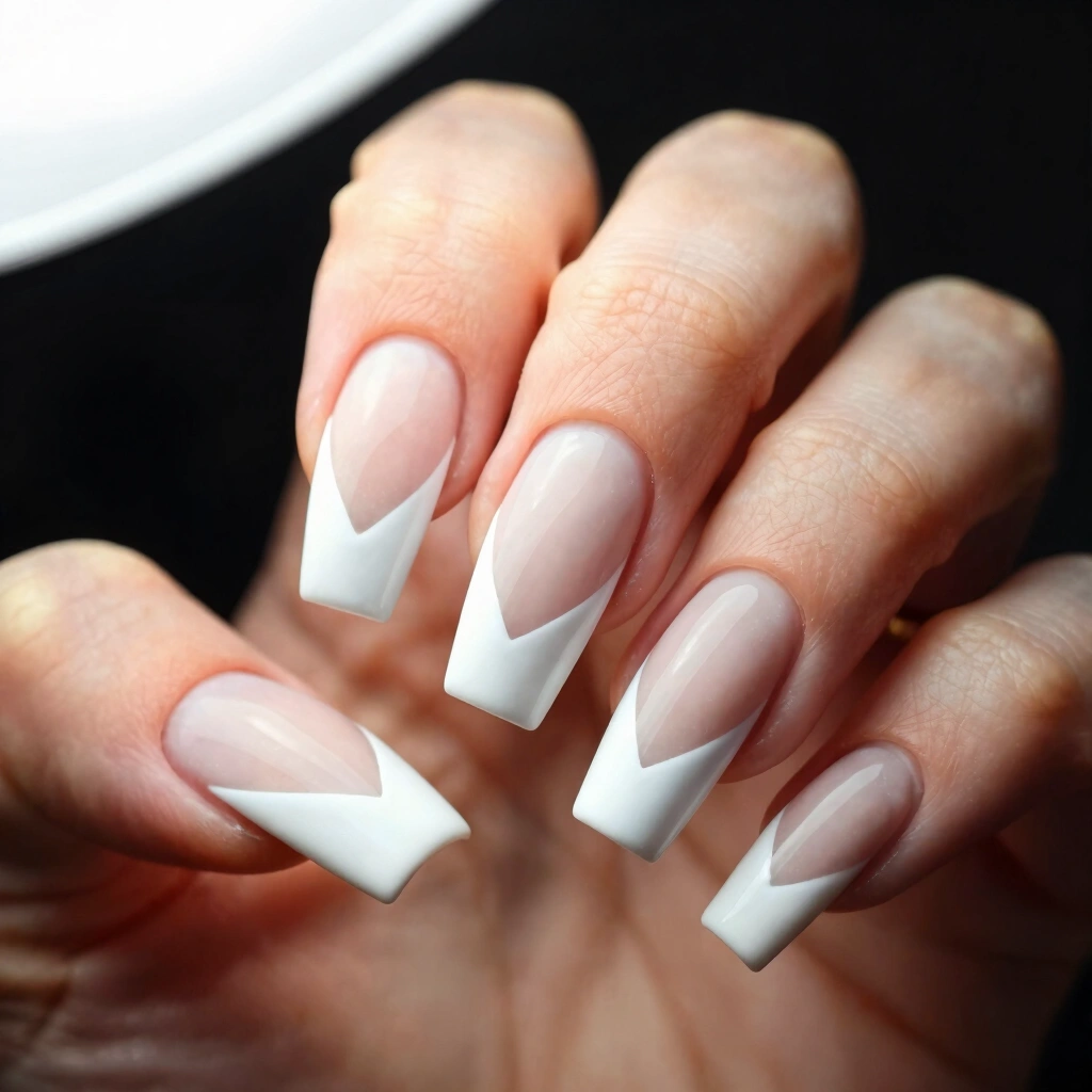 15. Milky White Negative Space Design